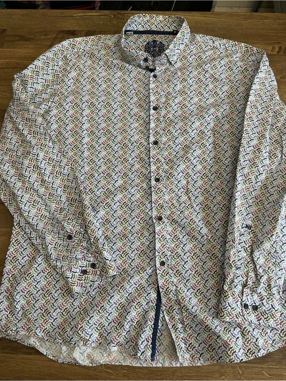 Horst Men’s Luxury Casual Button Down Shirt - All Over Mustache Print - Size XXL